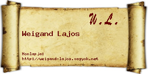 Weigand Lajos névjegykártya